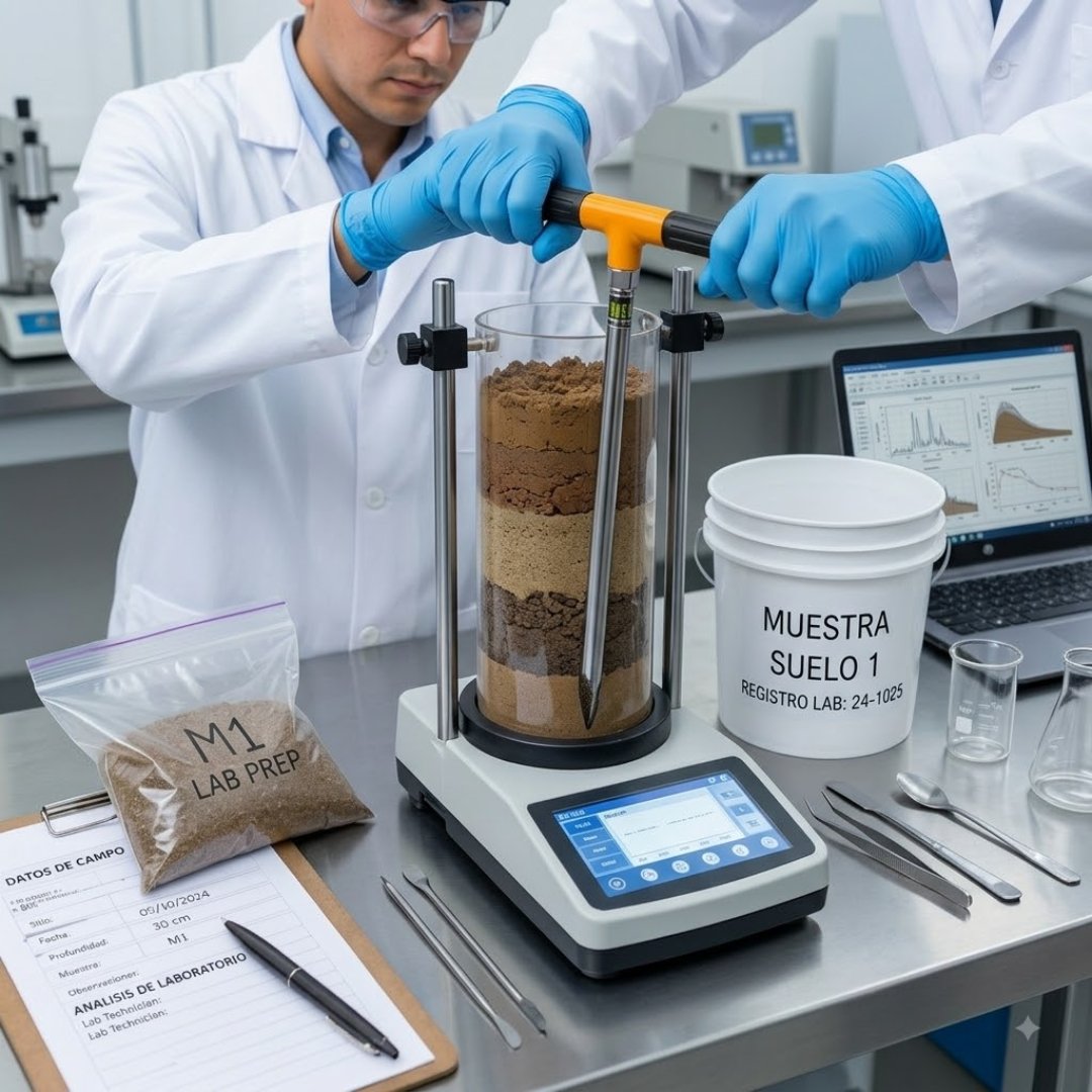 Barreno Suelo AMS 7/8 x 21 niquelado para extracción de muestras. Herramienta manual para agricultura, geología, investigación y estudios ambientales.