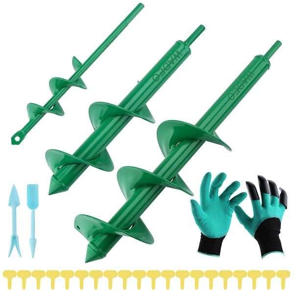 Kit Jardinería Con 3 Barrenos, 2 Palas, Guantes Y Etiquetas - Imagen 2