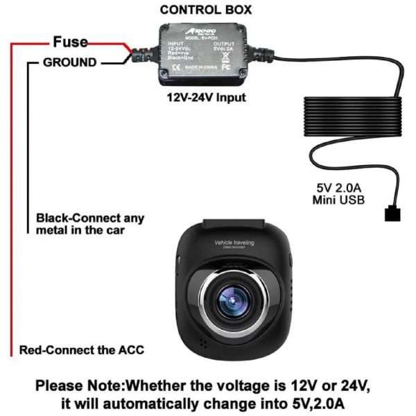 Kit Cableado Mini Usb 3.5 Mts Para Cámaras De Carro Meknic - Imagen 4