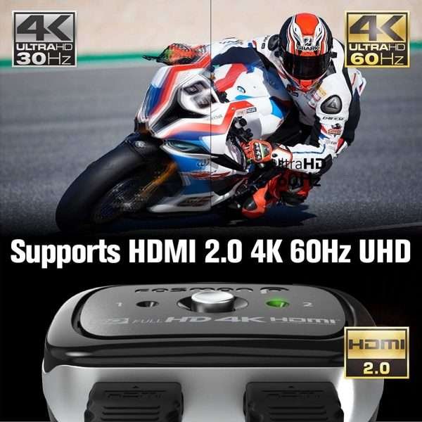 Switch Conmutador Hdmi 4k 2 Puertos, Bidireccional Fosmon - Imagen 5