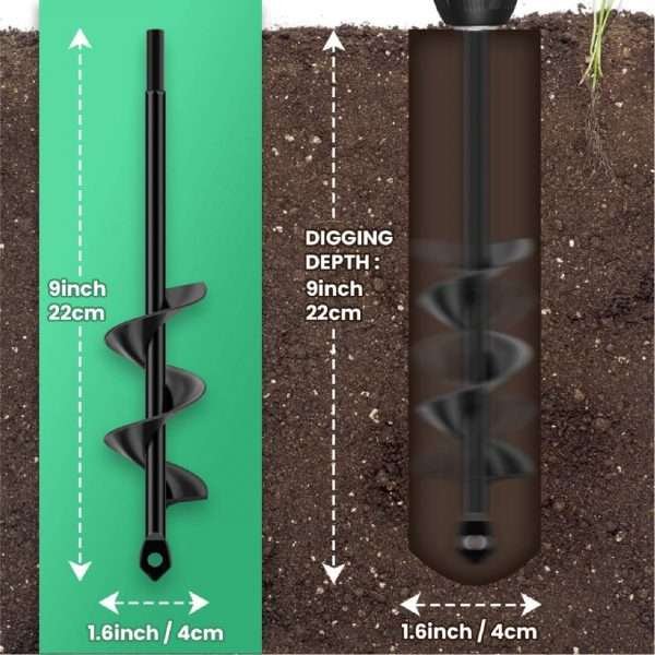 Broca Espiral Barreno Para Herramienta Jardinería Y Cultivo - Imagen 4