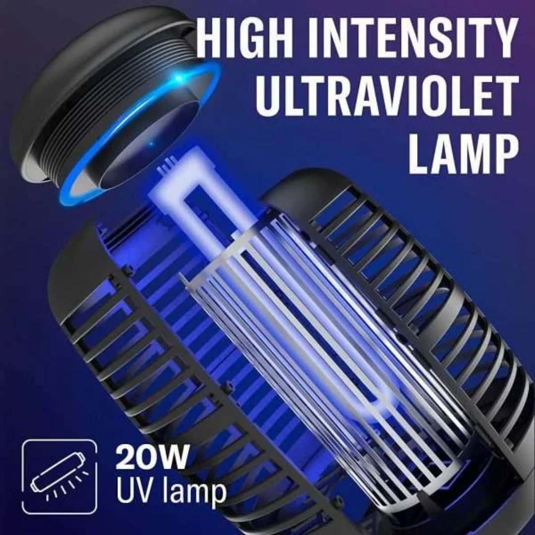 Mata insectos eléctrico impermeable de 4800 V para el control de moscas e insectos voladores mediante un sistema de eliminación eléctrica.