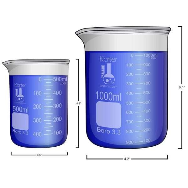 Juego De Vasos De Precipitado En Vidrio Karter 5 Unidades - Imagen 4