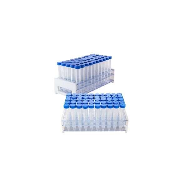 Tubos De Centrífuga Plástico 15 Ml, 100 Tubos Y 2 Gradillas
