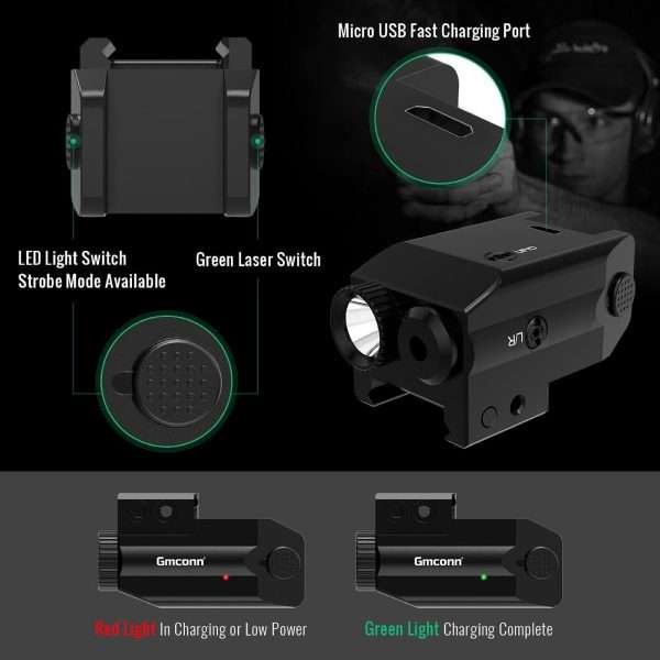 Mira Láser Con Linterna Táctica Compacta De Arma - Imagen 3