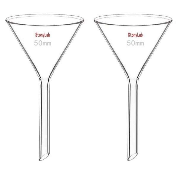 Embudo De Vidrio De Borosilicato, 50 Mm Por 2 Unidades - Imagen 2