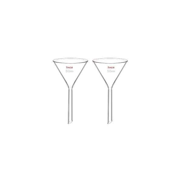 Embudo De Vidrio De Borosilicato, 50 Mm Por 2 Unidades