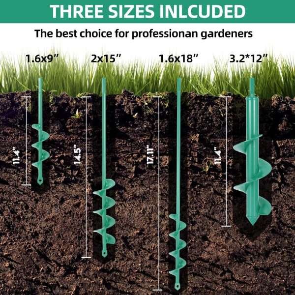 Broca Barreno En Espiral Para Jardinería 4 Unidades - Imagen 3
