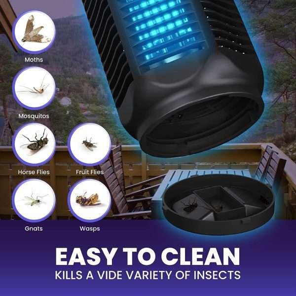 Lámpara Eléctrica Mata Moscas E Insectos, Impermeable 4000 V - Imagen 4