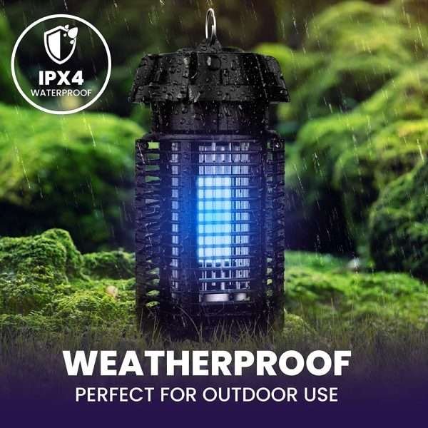 Lámpara Eléctrica Mata Moscas E Insectos, Impermeable 4000 V - Imagen 5