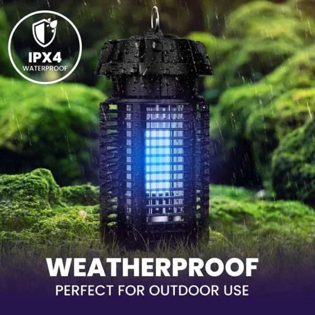 Mata insectos eléctrico impermeable de 4000 V para el control de moscas e insectos voladores mediante un sistema de eliminación eléctrica.