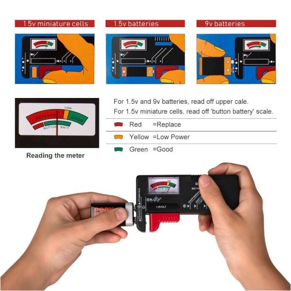 Tester Universal Para Pilas De Botón Aa/aaa, C/d/9v/1.5v - Imagen 4