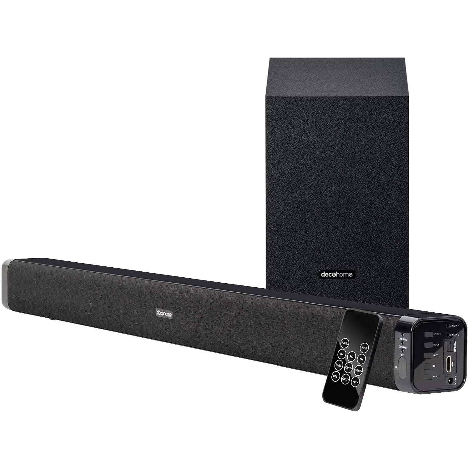 Barra De Sonido De 60 W Con Subwoofer Deco Home - Imagen 2