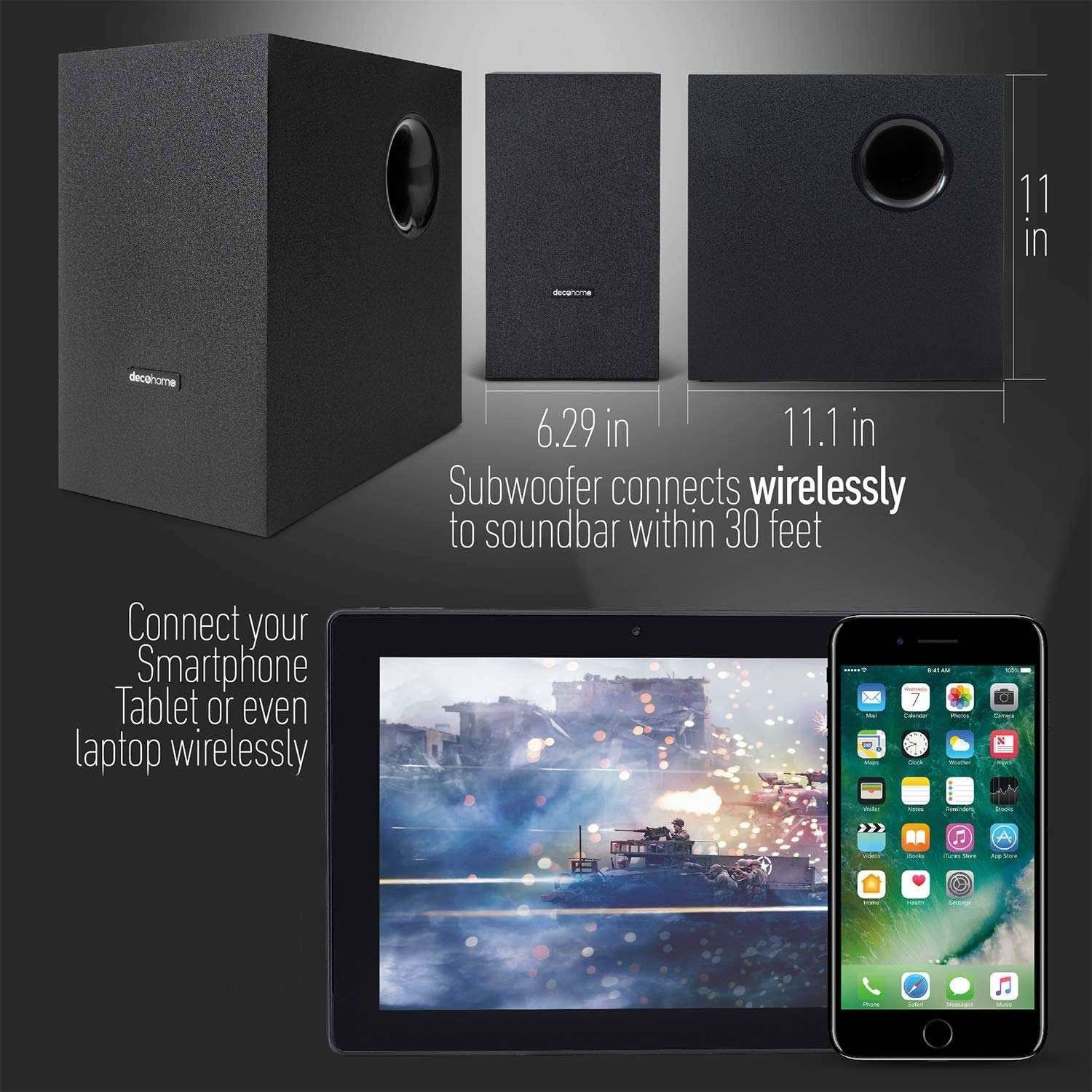 Barra De Sonido De 60 W Con Subwoofer Deco Home - Imagen 5