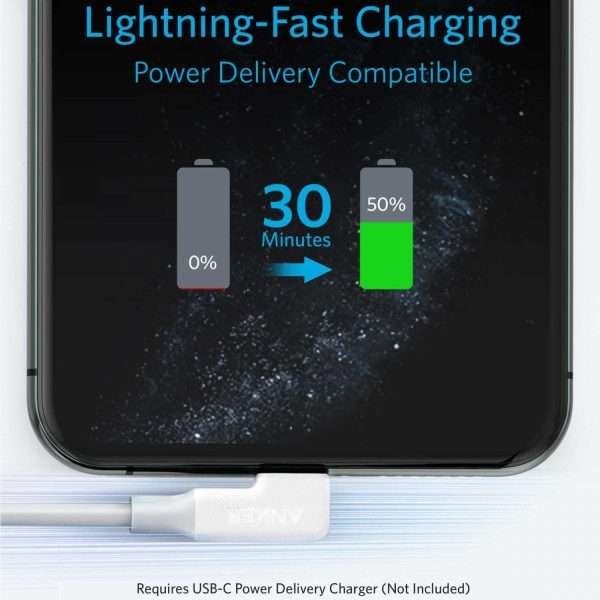 Cable Anker Cable Lightning USB-C a 90 grados (3 pies) - Imagen 3