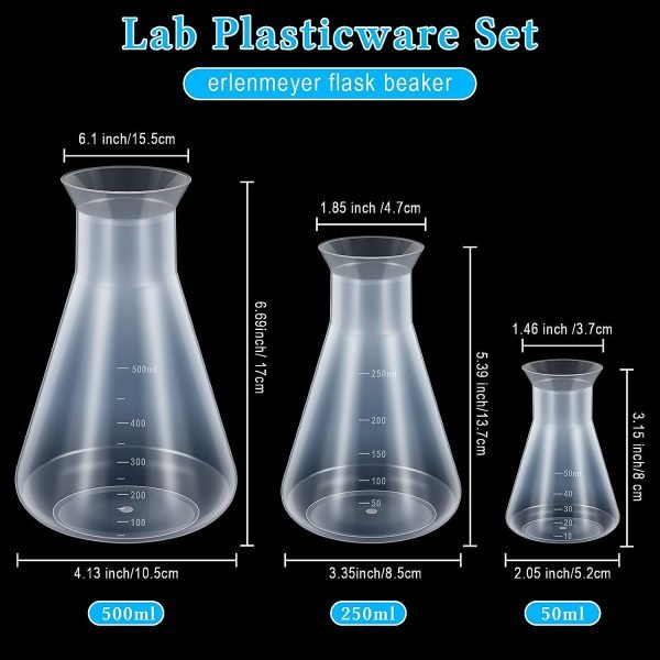 Kit cilindros, vasos de plástico, Erlenmeyers y pipetas de plástico - Imagen 6