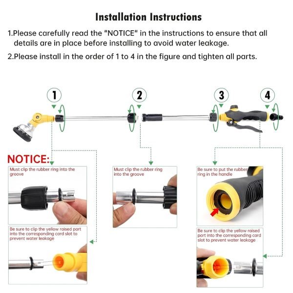 Lanza de riego con poma de 18 a 24'' con cabezal inoxidable - Imagen 3