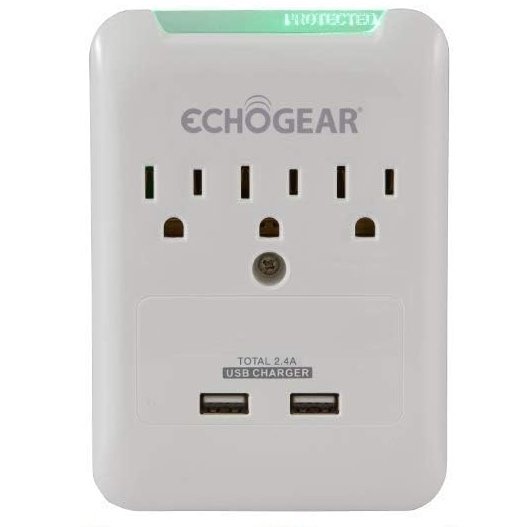 Protector contra sobretensiones 3 salidas AC y 2 puertos USB - Imagen 2
