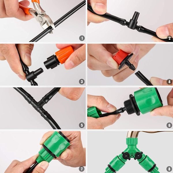 kit de riego automático para invernadero 164 pies 200 piezas - Imagen 3