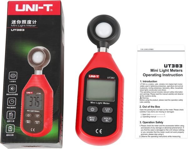 Luxómetro UNI-T UT383 0~199,900 Lux (0~18,500 FC) - Imagen 3