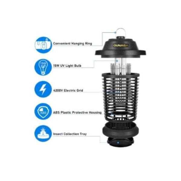 Lámpara Eléctrica Mata Moscas E Insectos, Impermeable 4200 V - Imagen 3