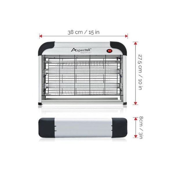 Aspectek- Lámpara exterminadora electrónica de insectos voladores de 20 W para interiores + 2 focos - Imagen 3