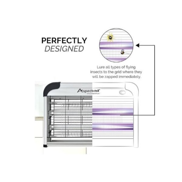 Aspectek- Lámpara exterminadora electrónica de insectos voladores de 20 W para interiores + 2 focos - Imagen 2