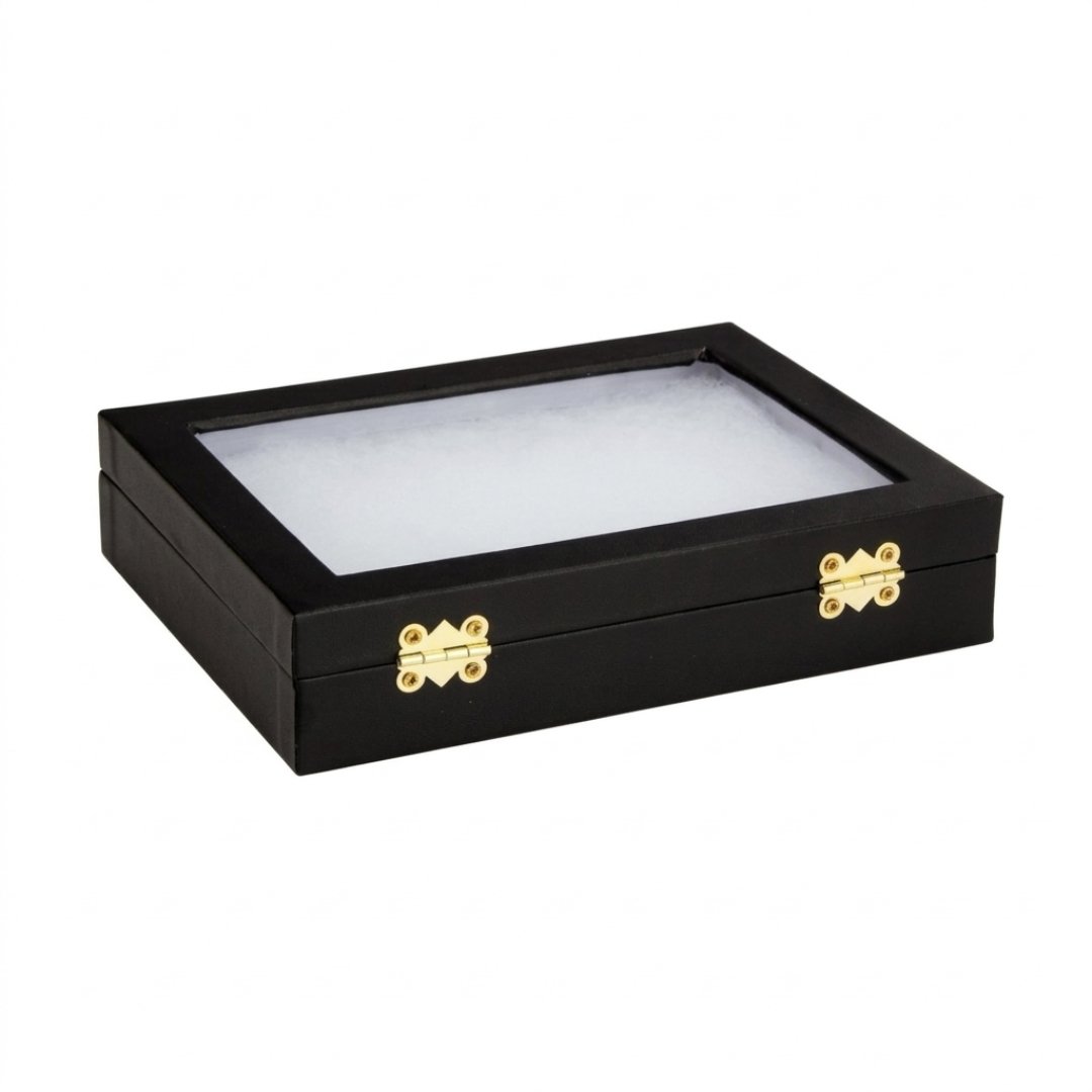 Caja entomológica de vidrio para visualización y observación de insectos. Ideal para prácticas de entomología, enseñanza, investigación y colecciones.