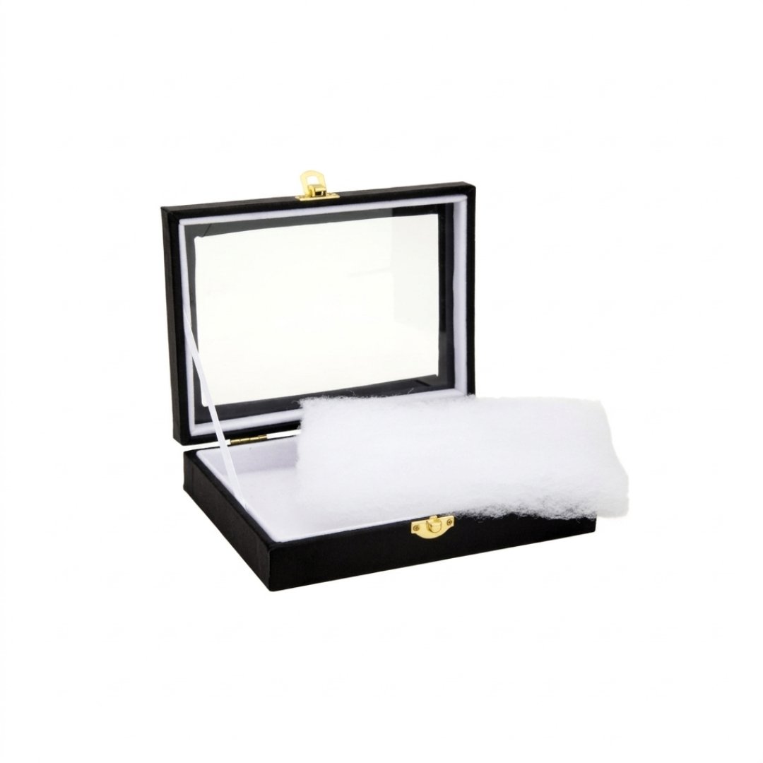 Caja entomológica de vidrio para visualización y observación de insectos. Ideal para prácticas de entomología, enseñanza, investigación y colecciones.