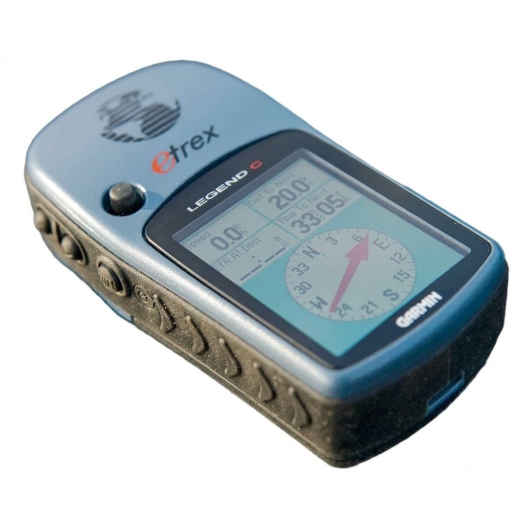 GPS Garmin eTrex usado para navegación y orientación en campo. Ideal para geología, arqueología, senderismo y actividades al aire libre.