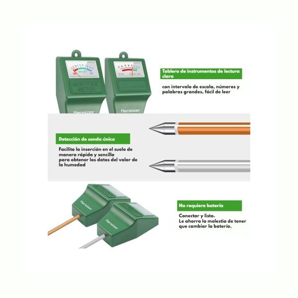 Medidor de humedad y pH 3 en 1 para el suelo - Kensizer - Imagen 5