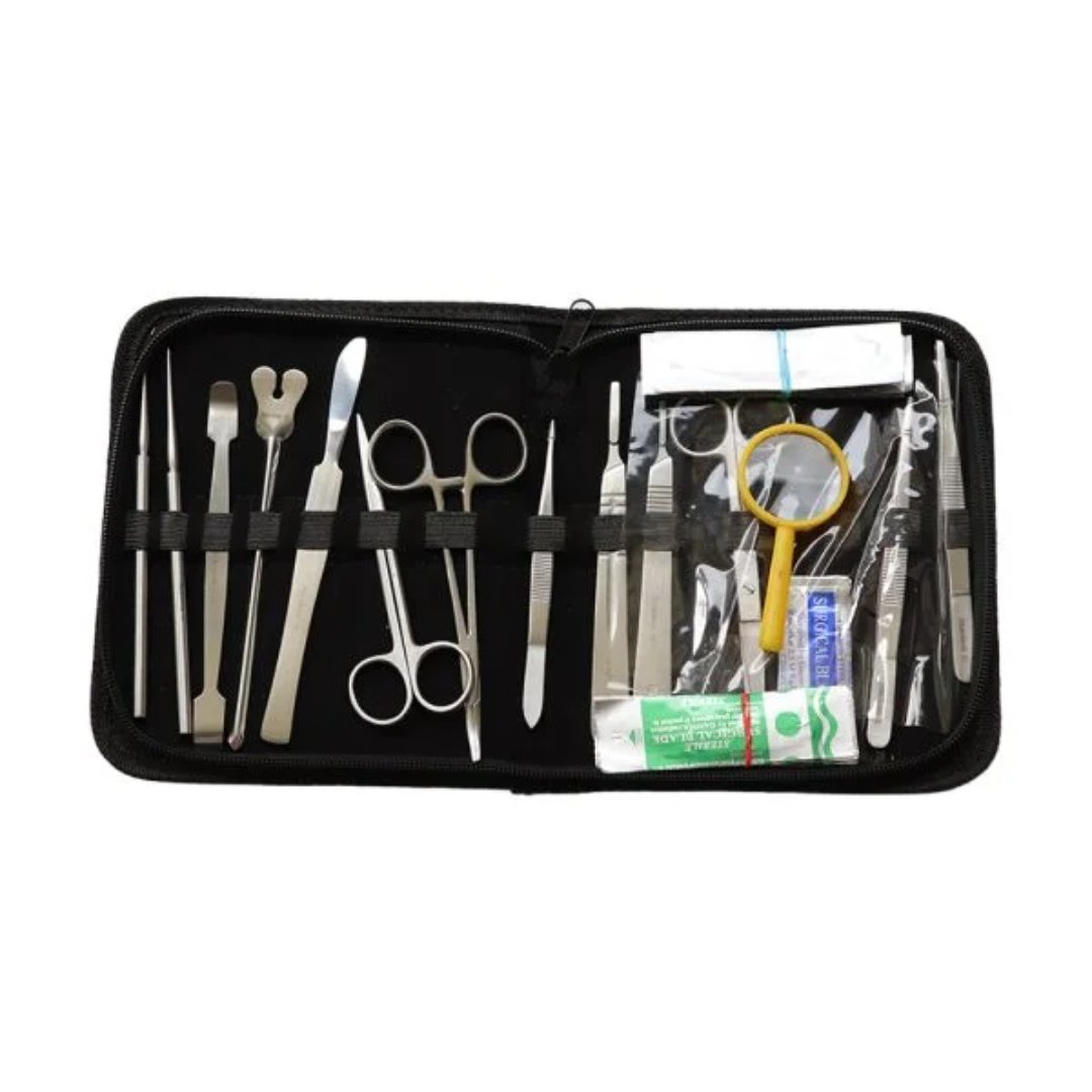 Kit de Disección 34 piezas en Acero Inoxidable para Laboratorio Biología, Anatomía y Medicina
