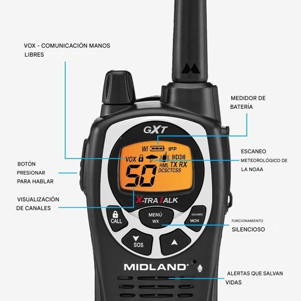 Radio bidireccional Midland GMRS Impermeable - Imagen 3