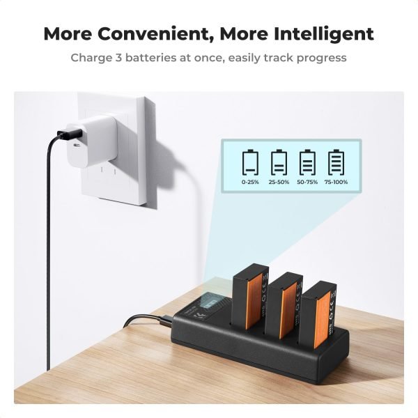 Paquete de 3 baterías LP-E17 y Cargador LCD - Imagen 2