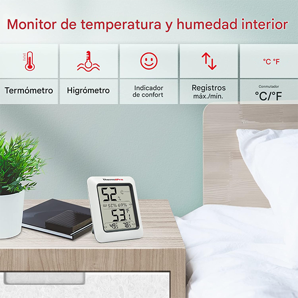 Termohigrómetro Medidor de Humedad y Temperatura Digital ThermoPro TP50 - Imagen 3