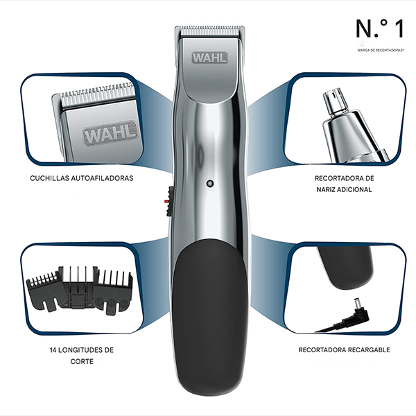 Wahl Kit Maquina Recortadora de Barba Recargable Groomsman - Imagen 3