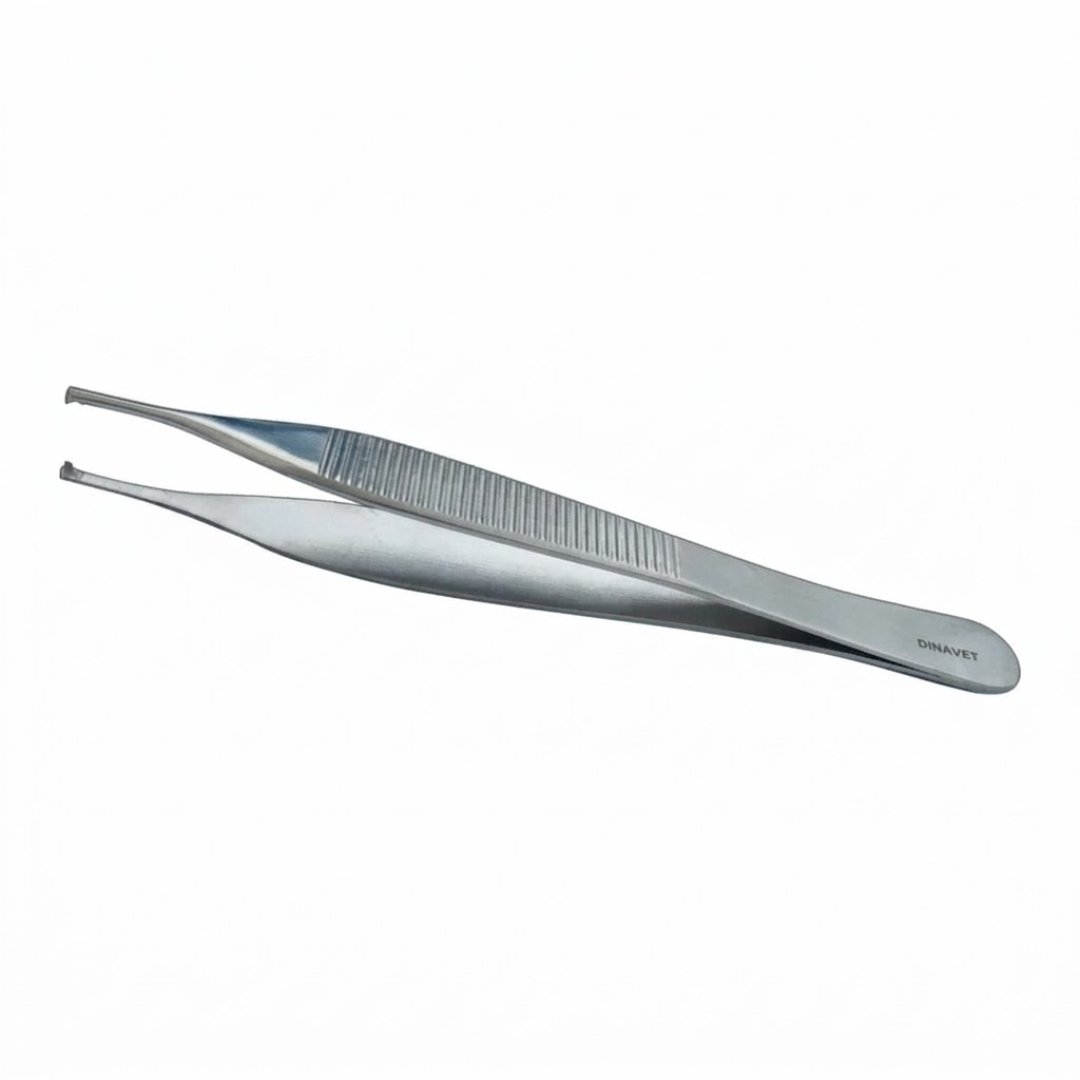 Pinza para entomología fina con diente de 12 cm, diseñada para manipular insectos y pequeños especímenes con precisión en laboratorio y campo.