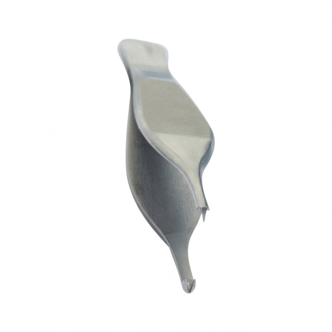 Pinza para entomología fina con diente de 12 cm, diseñada para manipular insectos y pequeños especímenes con precisión en laboratorio y campo.