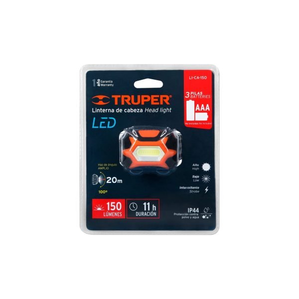 Linterna de Cabeza Truper 1 Led, 150 Lumenes
