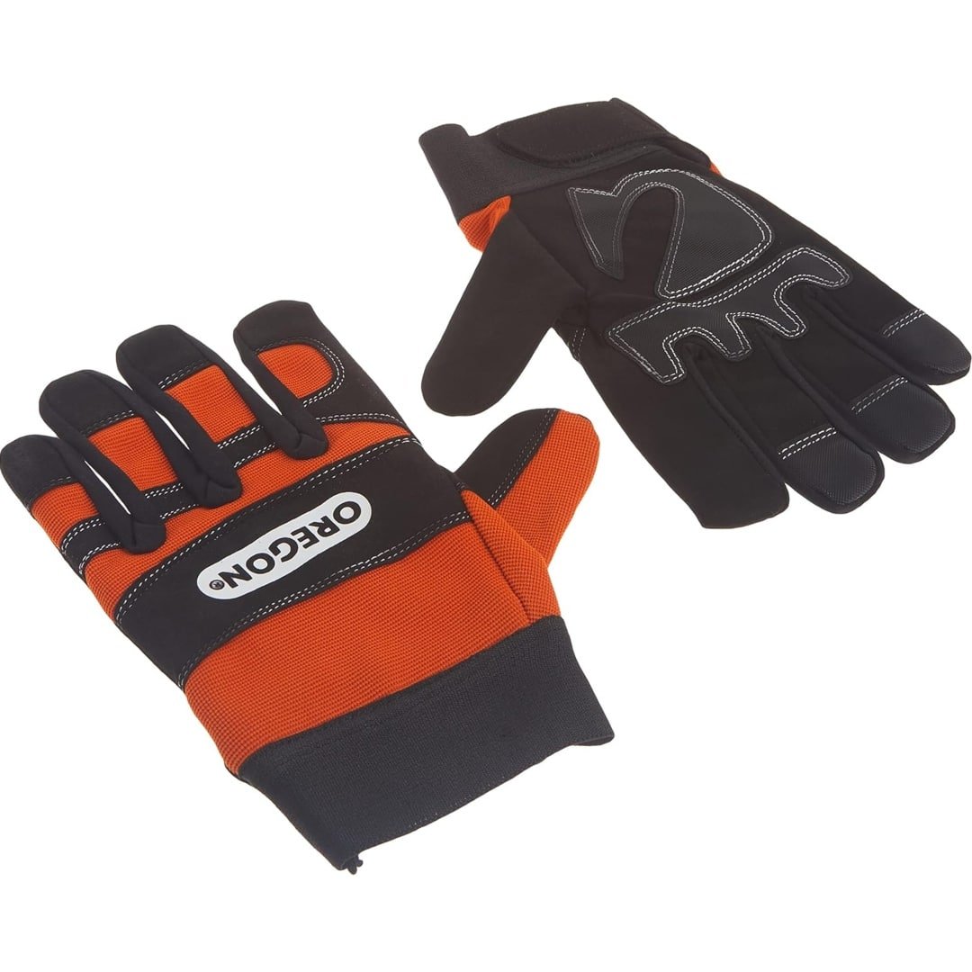 Guantes anticorte para motosierra con 12 capas de protección. Seguridad certificada, alta resistencia y comodidad para trabajo forestal.
