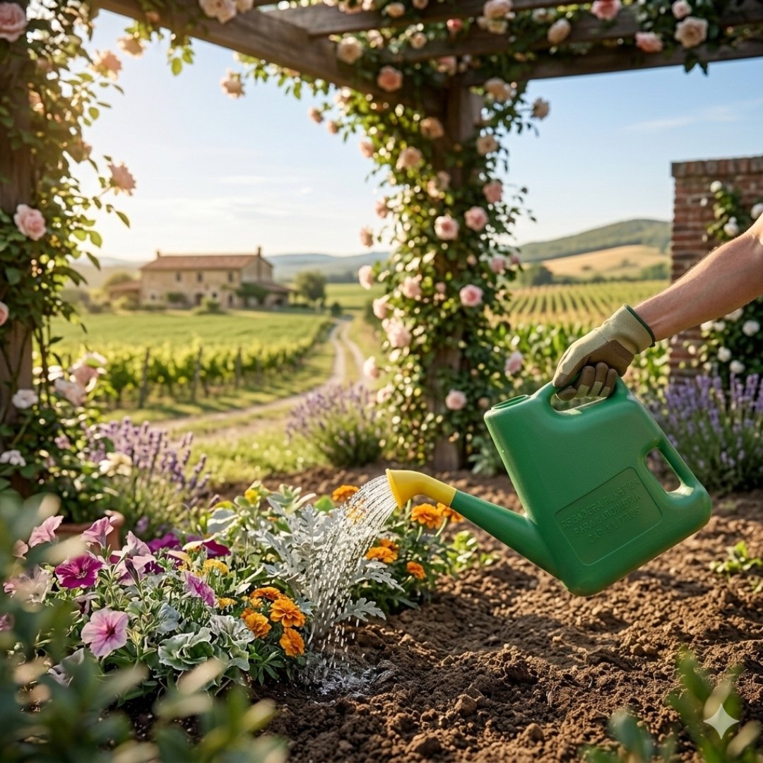 Regadera plástica Imusa de 8 litros ideal para riego en jardines y cultivos. Diseño ergonómico, liviano y resistente para uso diario.