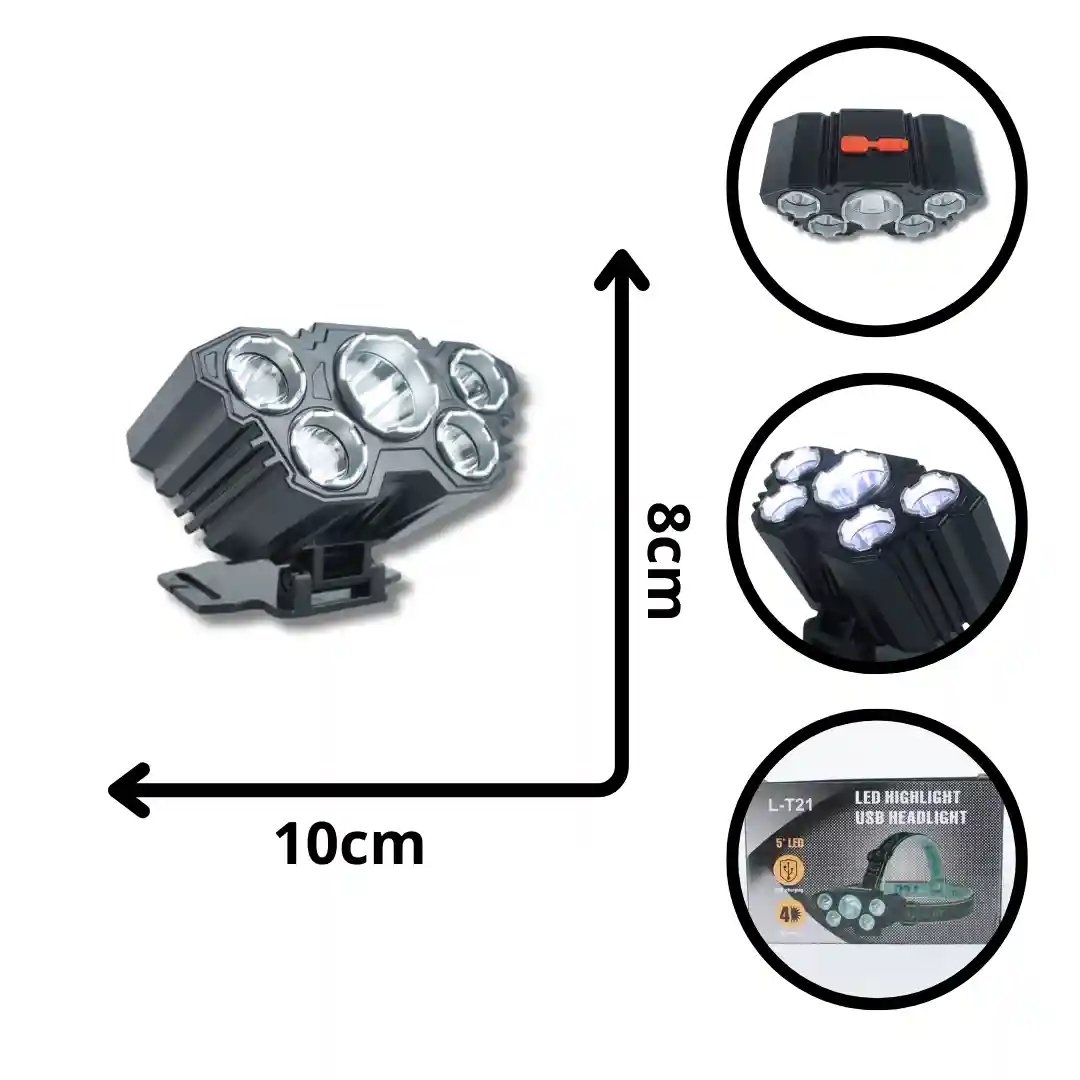 Linterna minera recargable LED LT21 de alta potencia con batería integrada y larga autonomía para minería, rescate y trabajo industrial.
